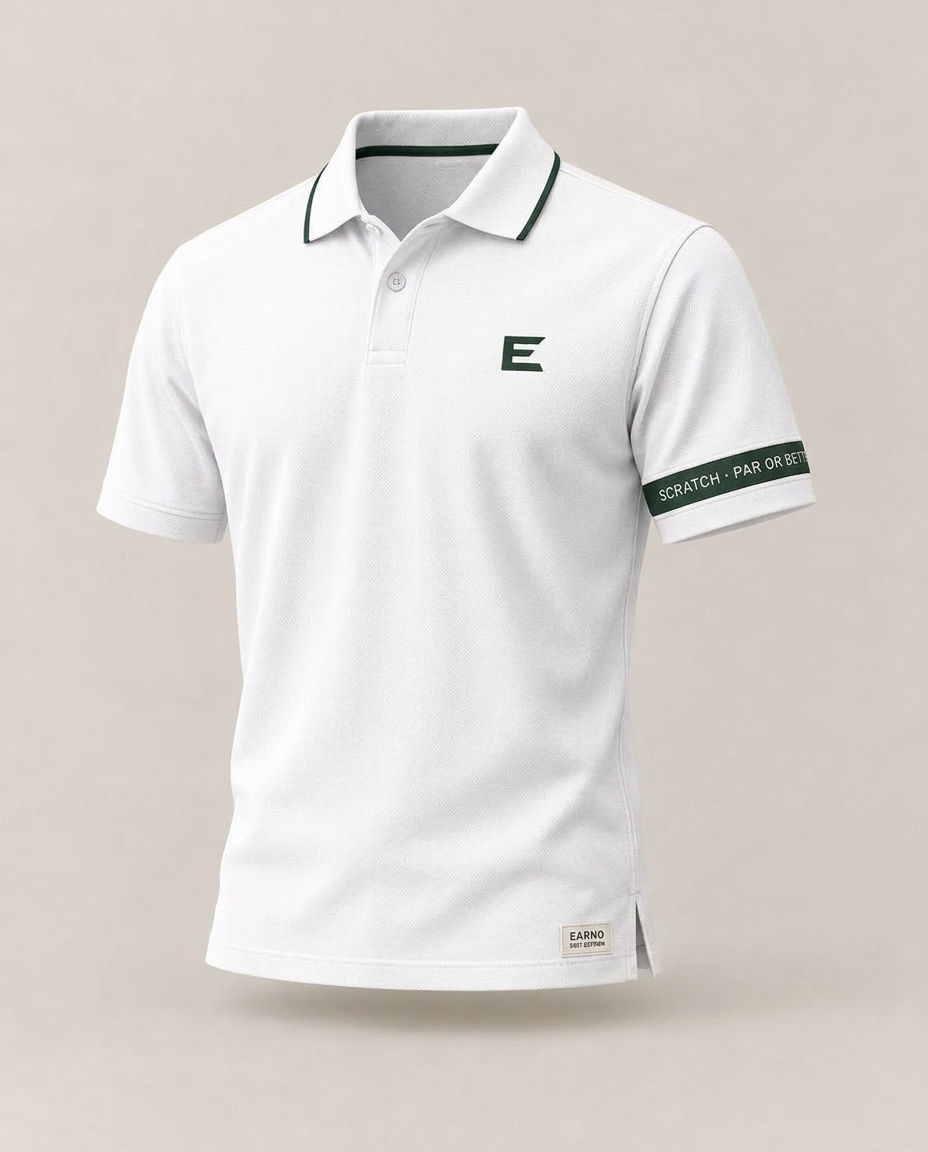 EARND Polo — SCRATCH in White
