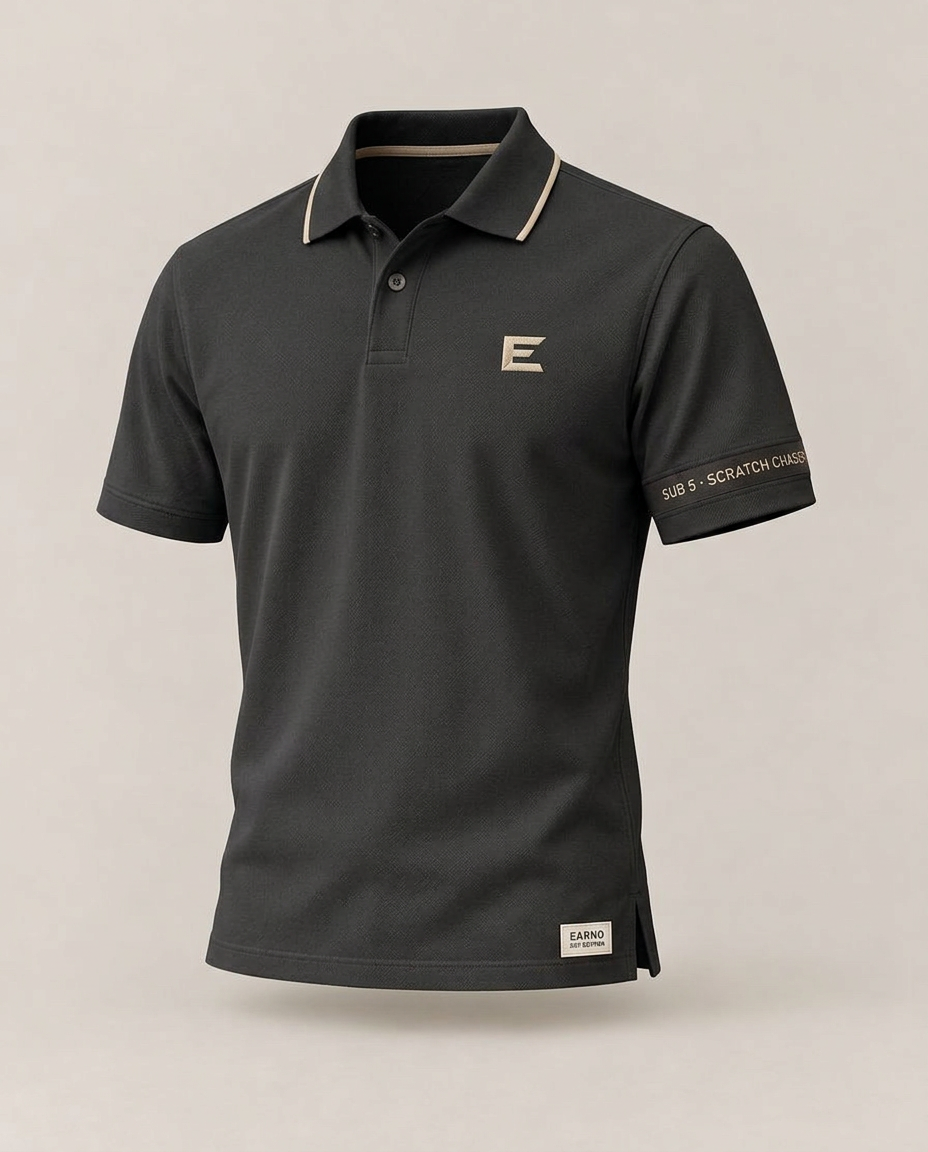 EARND Polo — SUB 5 in Charcoal black